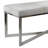 Leather Handmade Cowhide Home Bench with Silver Metal Base
