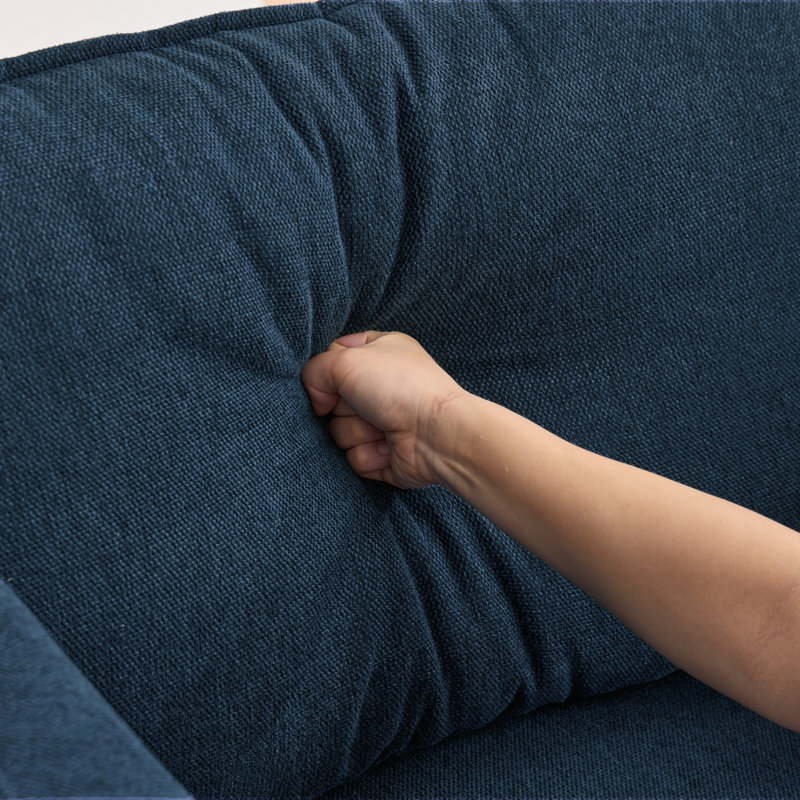 Très grand fauteuil d'appoint en chenille surdimensionné à assise profonde, méridienne rembourrée, repose-pieds avec rangement assorti et trois coussins décoratifs, parfait pour un appartement, une chambre à coucher ou un salon