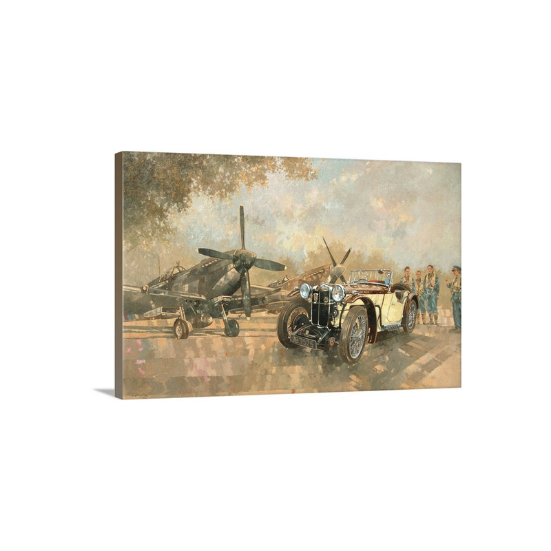 «Azzurro Cream Cracker MG 4 Spitfires» par Peter Miller, reproduction d'art, H 16 po x l 24 po x P 1,5 po, Toile