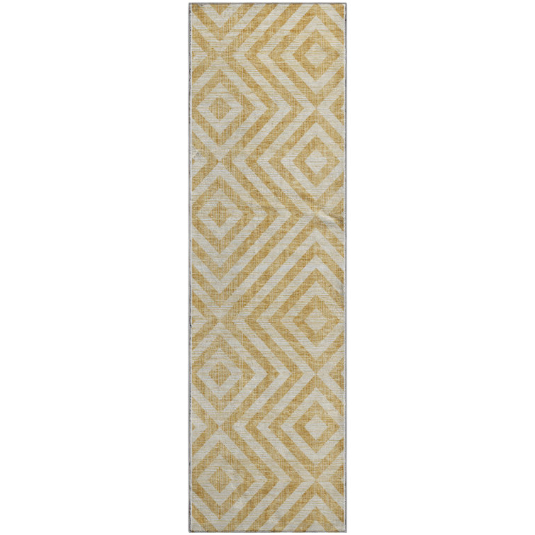 Premium Machine Washable Prisco Gold Rug