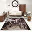 Brun foncé abstrait/tapis décoratif crème-21170748