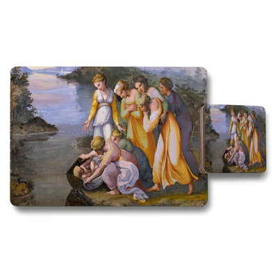Vintage Art Print Placemat And Coaster Set Women By The River
