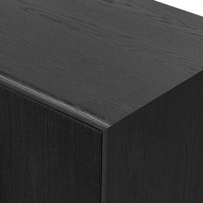 Rosenell Media Console-Oak Solid, Black