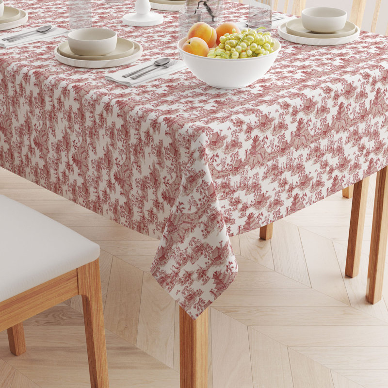 Rectangular Tablecloth, 100% Cotton, Floral 185, 104" x 52"