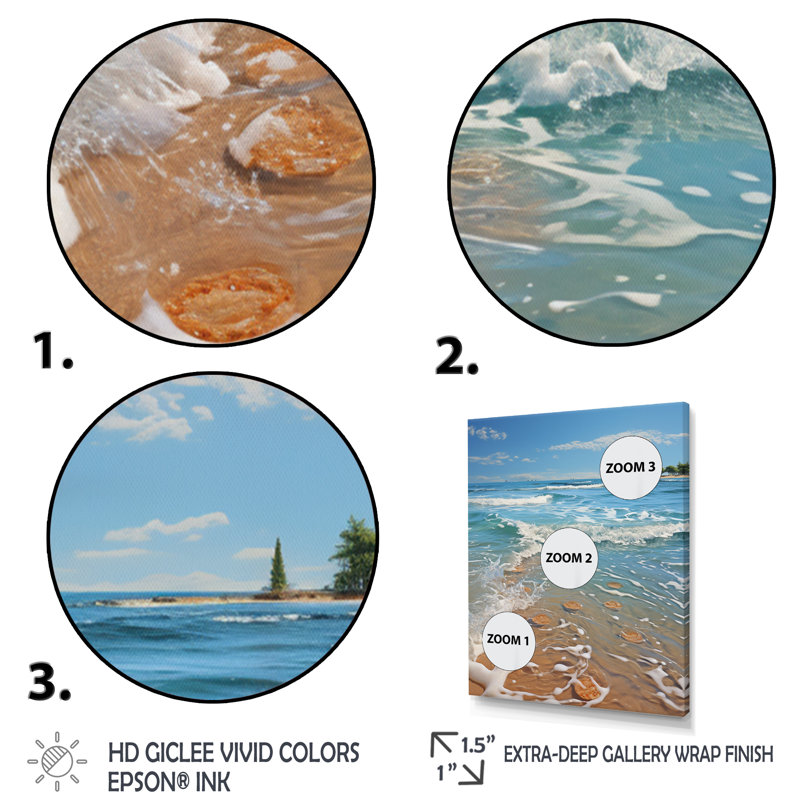 Coquillage Brose Turquoise Beach I, Cadre photo argenté, H 32 po x l 24 po x P 1 po