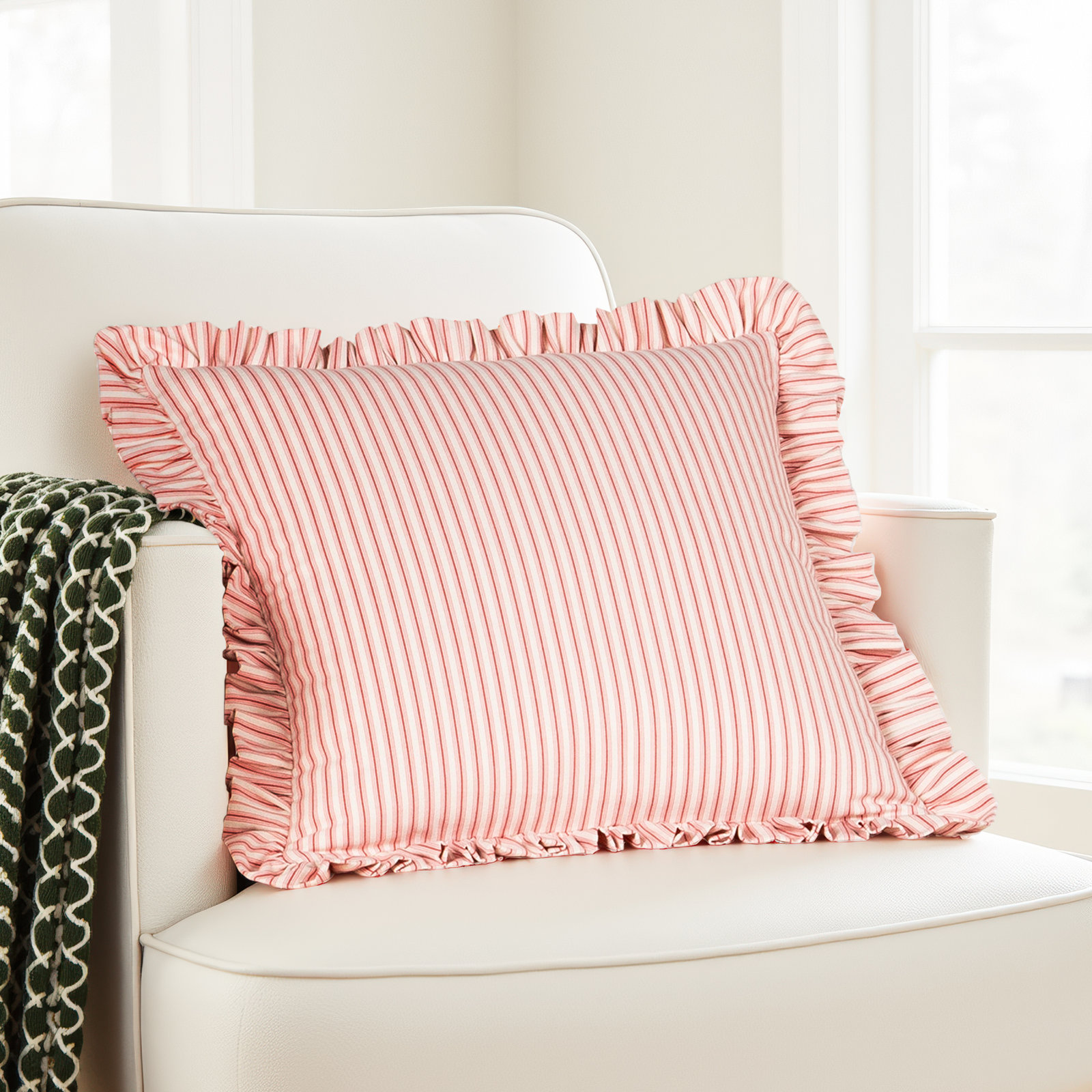 20" x 20" Cotton Throw Pillow, Polyester