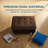 Brown Storage Ottoman | Flannel & Faux Leather | X-Stitching | Solid Wood