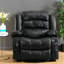 Fauteuil inclinable ergonomique avec massage, cuir synthétique noir pour la maison