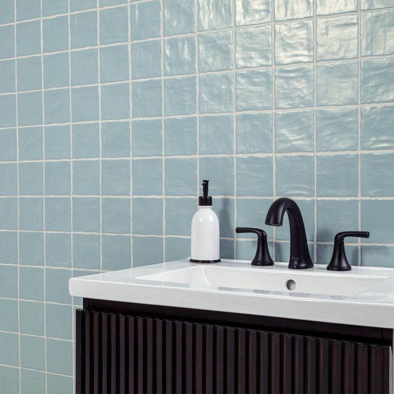 Rava Daybreak 4 in. x 4 in. Zellige Look Satin Ceramic Wall Tile, Daybreak