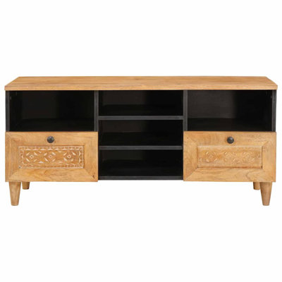 TV Cabinet With Drawer 100 X 33 X 46 Cm Solid Mango Wood