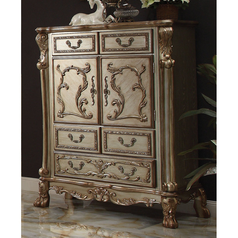 Lissandra 43 " W 5 - Drawer Dresser, Gold Patina