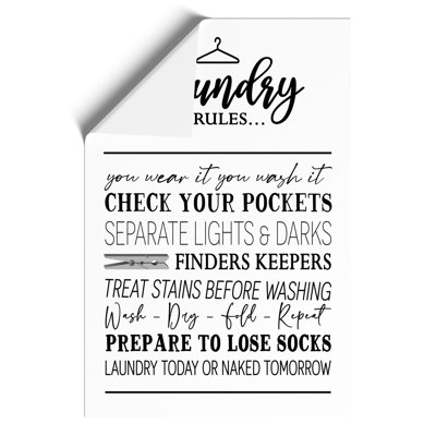 Laundry Rules - Frameless Print