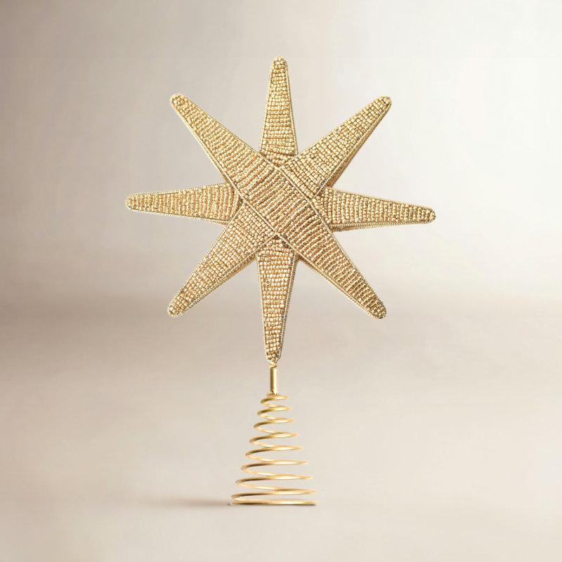 15.5'' Handmade Metal Nativity Tree Topper, Gold