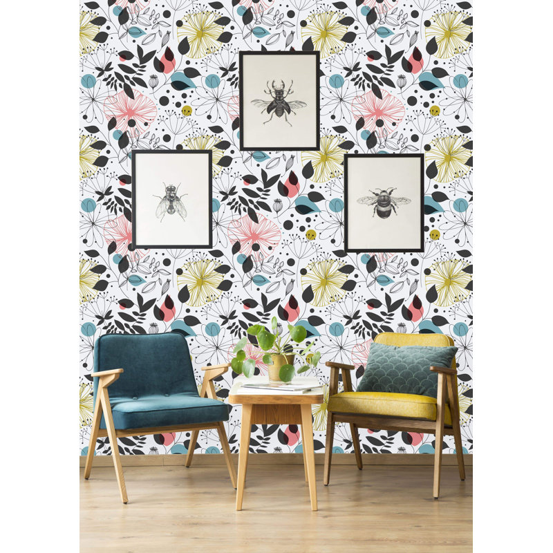 Beautiful Fantasy Pattern Peel And Stick Wallpaper, 10.42" L x  25" W