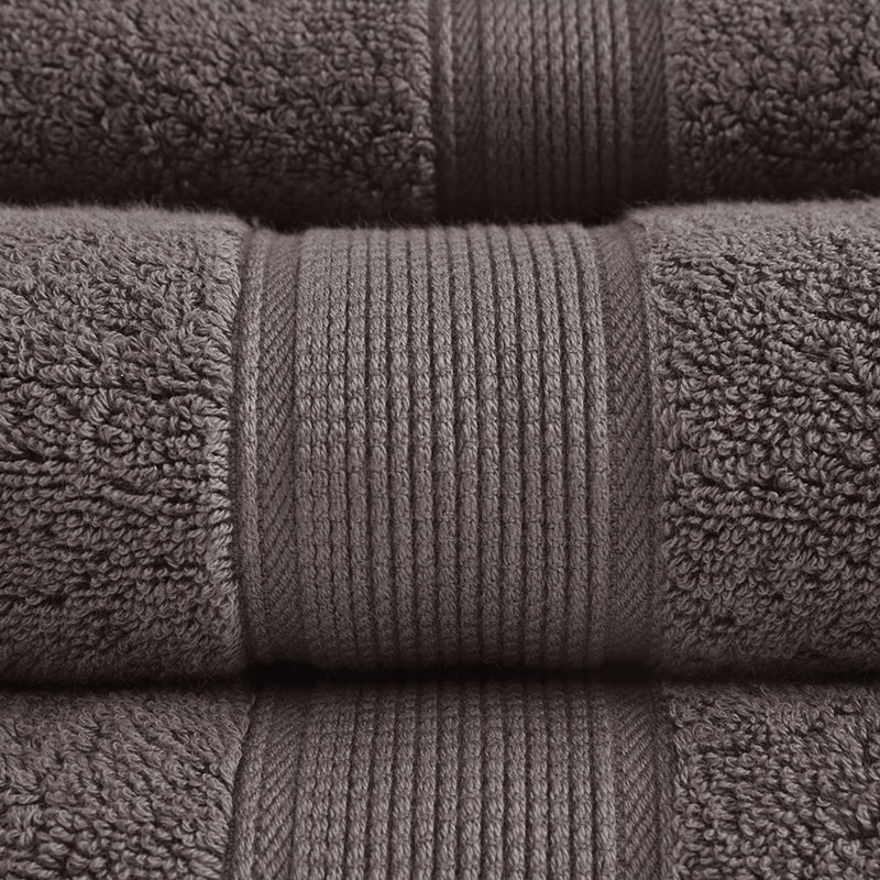 100% Cotton 8 Piece Antimicrobial Towel Set, Mocha, 8 Piece Towel Set