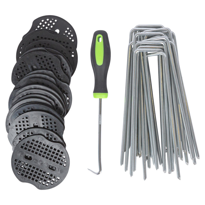 Harbour Housewares 200 Garden Pegs, 200 Buffer Washer Plate & Removal Tool Set