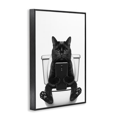 Art textuel de chat sur une toilette par Annalisa Latella