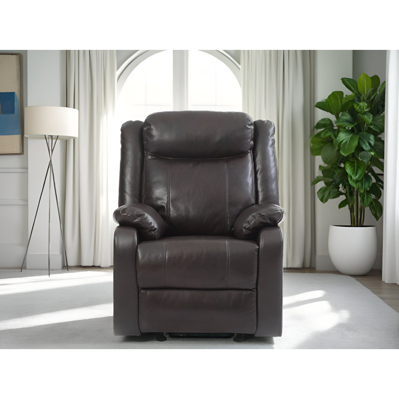 Amadora Faux Leather 3pc Living Room Set, Dark Brown