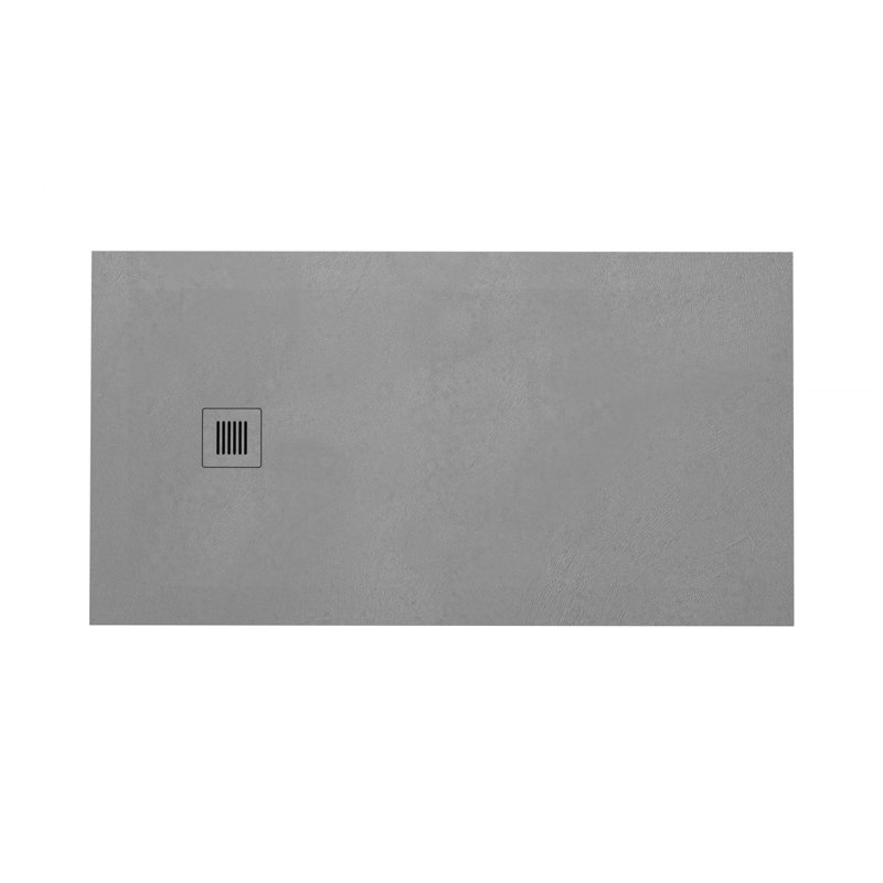 SHOWER BASE - FEEL, Offset Drain, 60" x 36", Gray Concrete