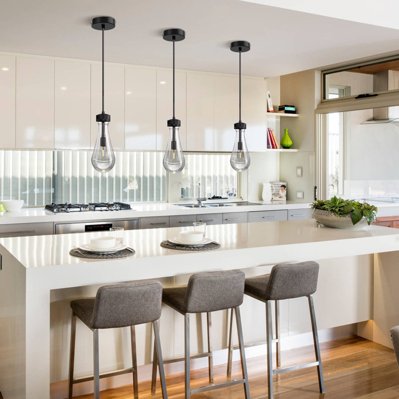 Luminaire suspendu moderne pour la cuisine, Noir mat