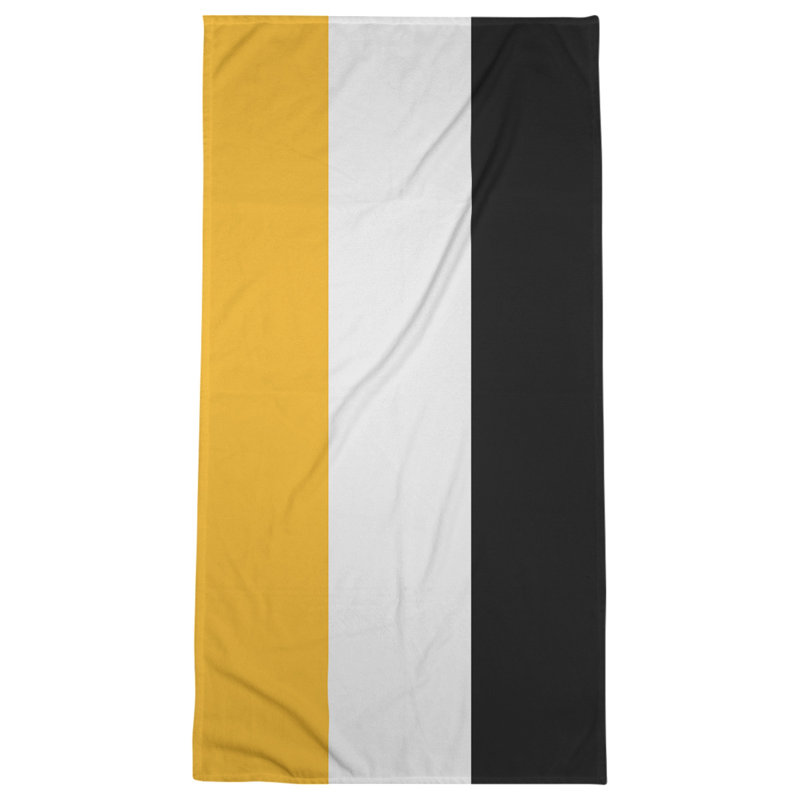 Lightweight Beach Towel, Pittsburgh Gold/White/Black, Poly/Cotton