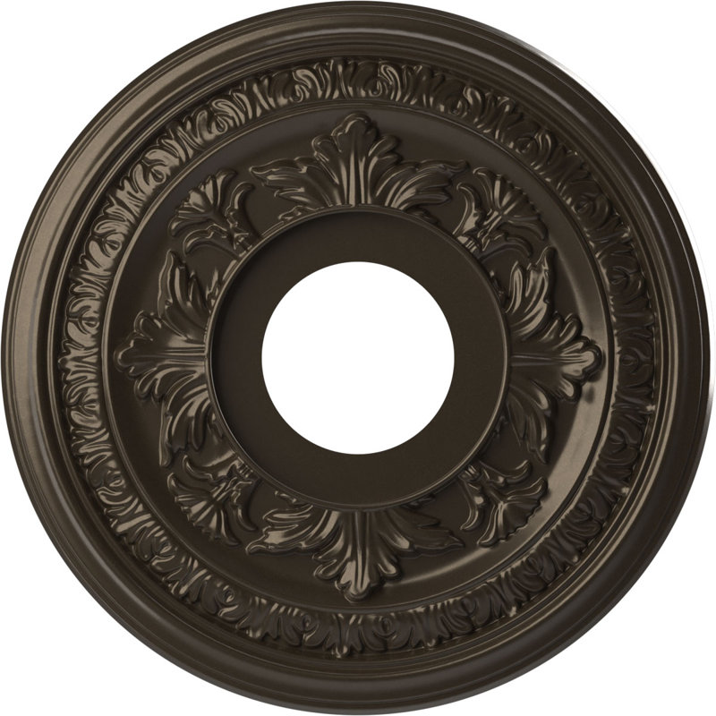 Médaillon de plafond en PVC thermoformé Baltimore, H 13 po x l 13 po x P 0,75 po, Bronze métallique foncé