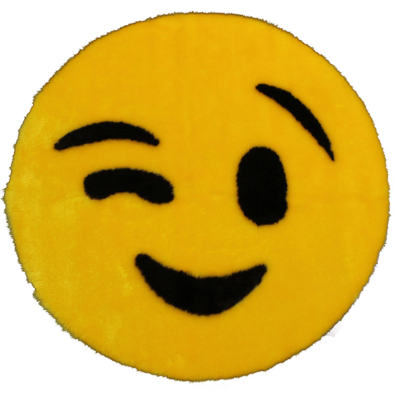 Tapis jaune à clin d'œil Emoji - 2 pi 3 po