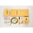 Gold Brass Shower Featuring High Rectangular Head And Handheld System With 2 3-Mode -