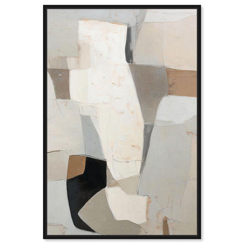 Ancienne impression sur toile, "Modern Wall I" par Art Remedy, Structure noire, H 10 po x l 15 po