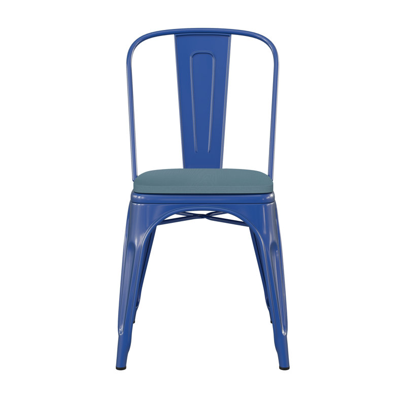 Calliah All-Weather Commercial Stack Chair & Poly Resin Seat, Blue, Teal
