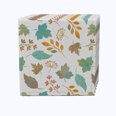 100% Cotton Painted Leaves Square Napkin