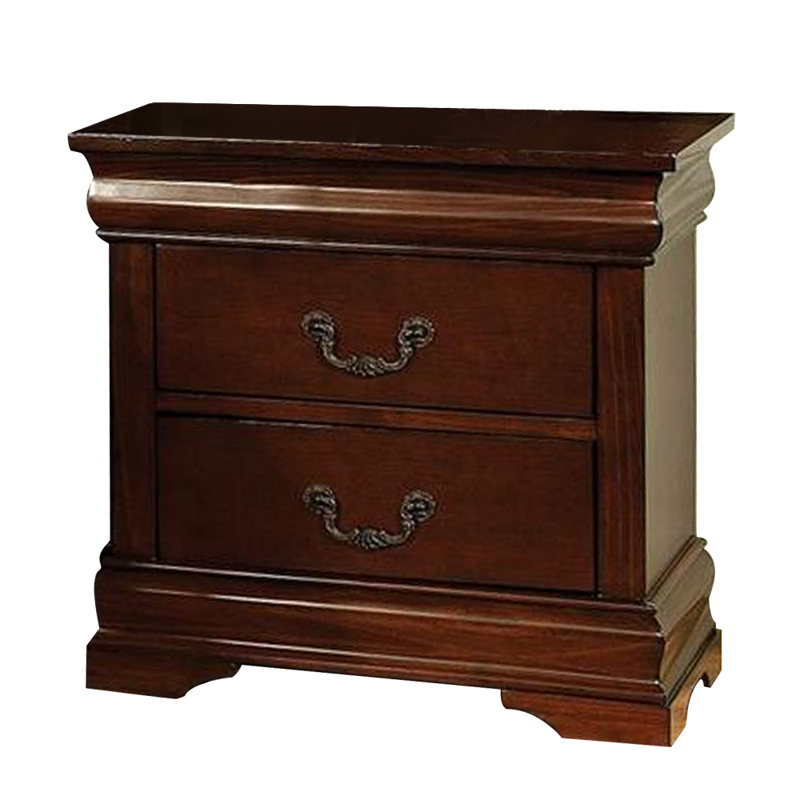 Table de chevet 2 tiroirs brun Gerhold
