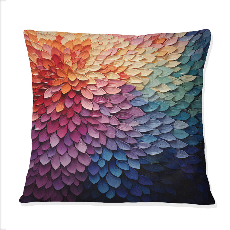 Coussin décoratif à imprimé pointillisme Colorful Forest Harmony Forest II