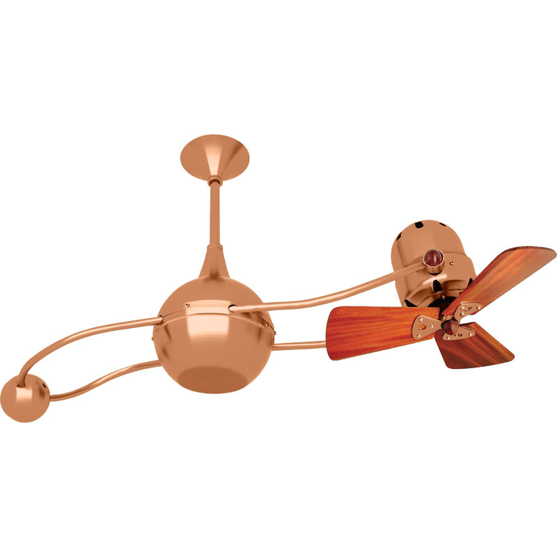 44" Brisa 2000 3 Wooden Blade Rotational Ceiling Fan, No, Black