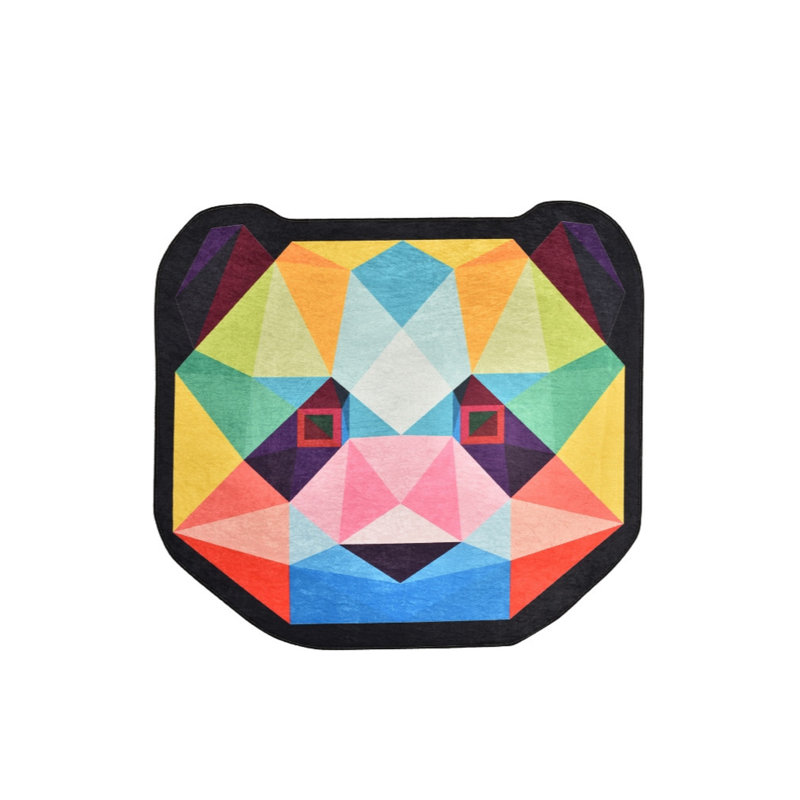 Tapis noir / bleu / rouge Abbate, Rond 6 pi 7 po