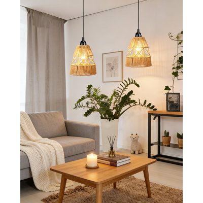 Lustre d'extérieur imperméable avec télécommande, paquet de 2 luminaires suspendus à piles pour patio, porche, pavillon de jardin, pergola, balcon et décoration de jardin