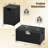 2 PCS Outdoor Rattan Fire Table Set with Tank Cover Tempered Glass Tabletop Black-2099005843