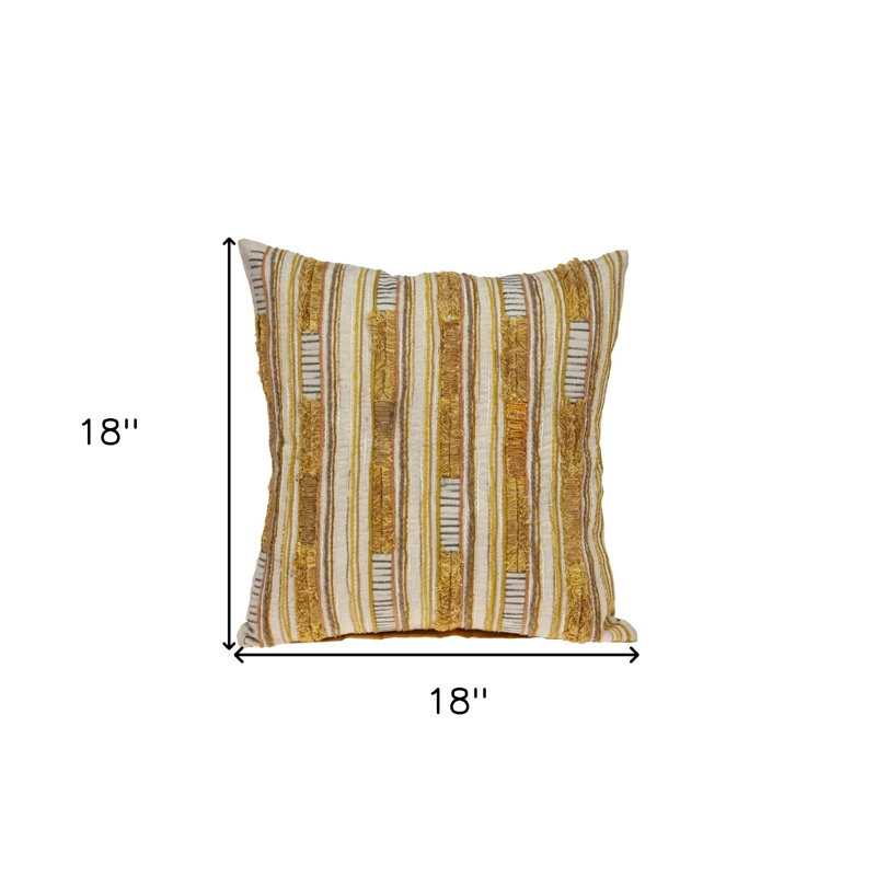 Coussin 18 "en coton beige