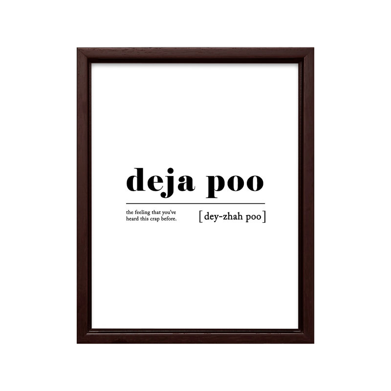 Définition de Deja Poo, Canevas, H 18 po x l 24 po, Encadrement brun
