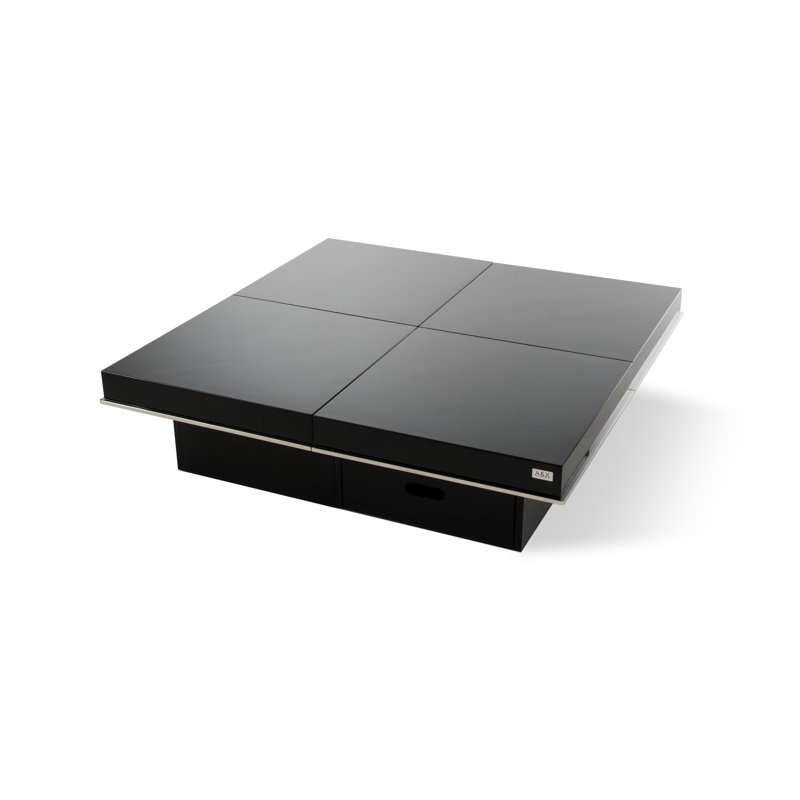 Breta Coffee Table, Black, 12" H x 47" L x 47" W