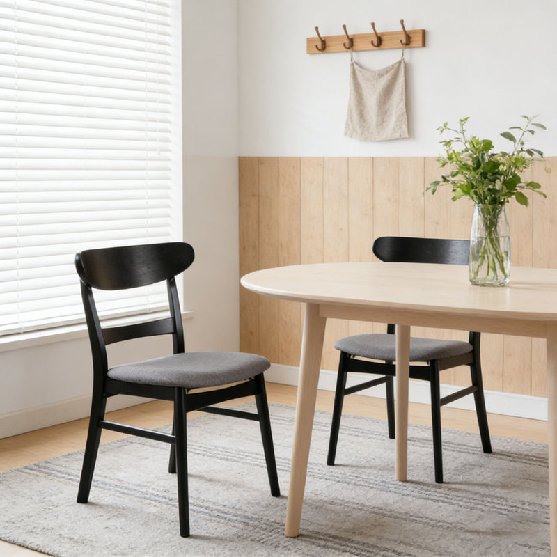 Chaise de salle à manger, Gris foncé / Noir