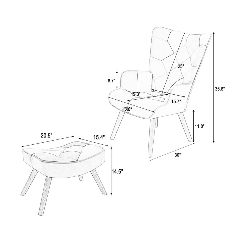 Fauteuil d'appoint avec repose-pieds Taralee