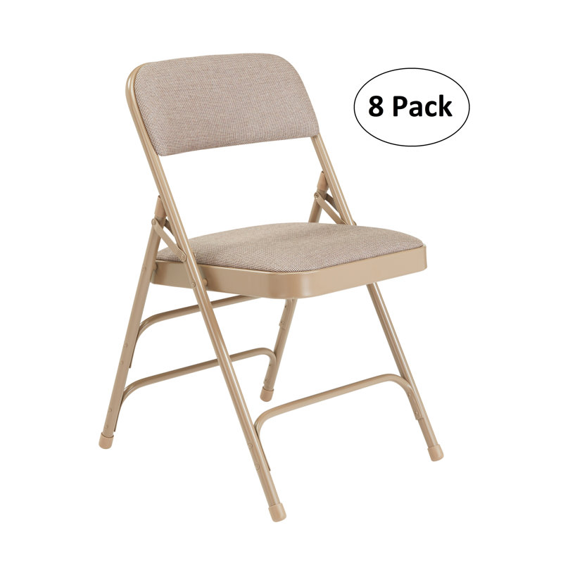 Ensemble de 8 chaises pliantes empilables National Public Seating, Café beige