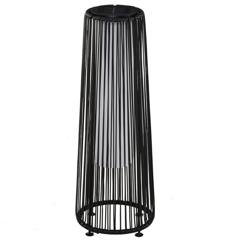 Barrese 61cm Solar Powered Integrated LED Outdoor Floor Lamp, Black