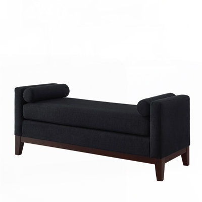 Large Upholstered Boucle Fabric Ottoman with Pillows