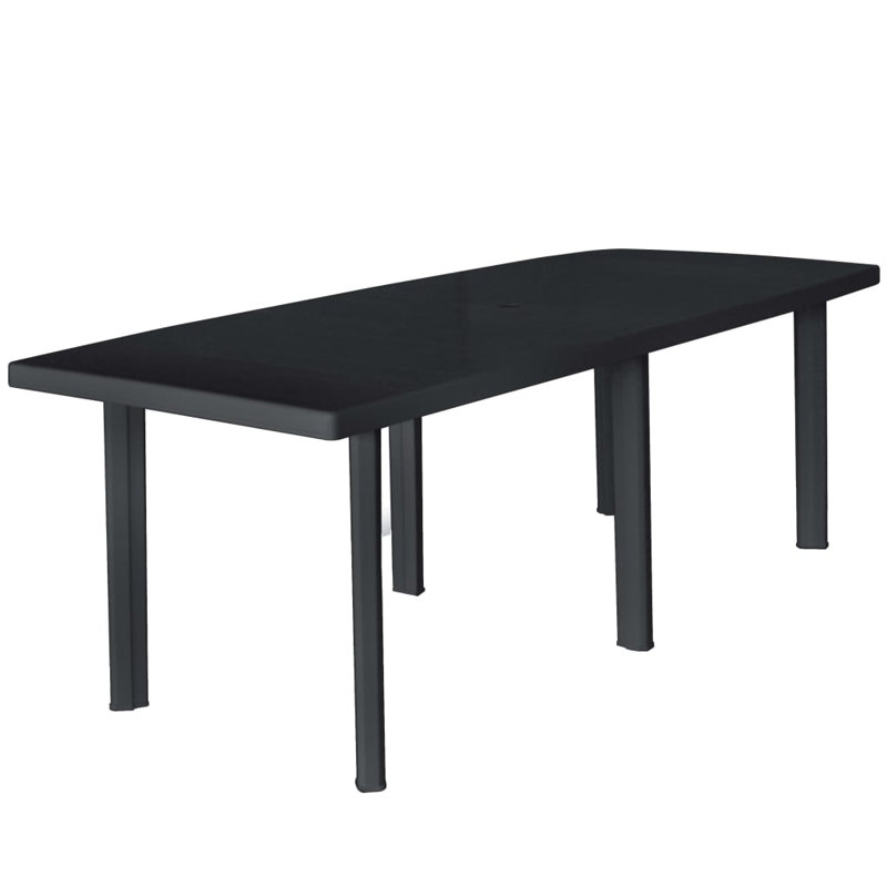 Rectangular Outdoor with Umbrella Hole Dining Table - 216 cm W 90 cm D