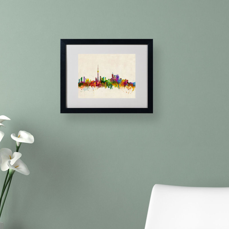 « toronto, canada », cadre photo sur toile, impression sur toile, H 11 po x l 14 po x P 0,5 po, Noir