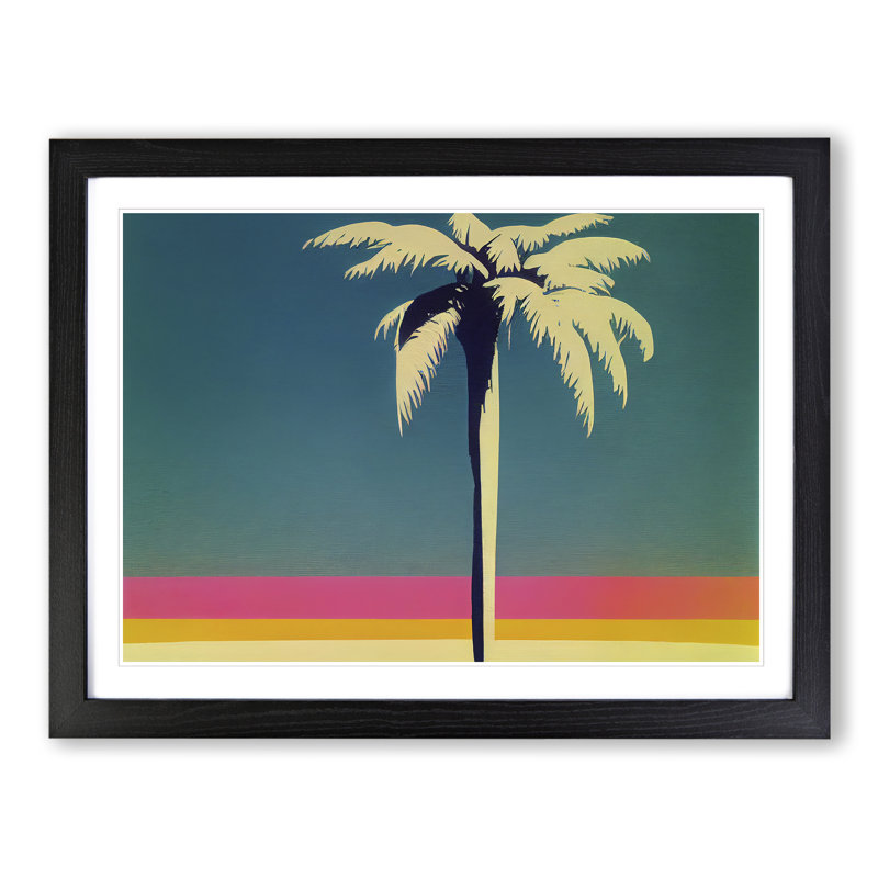 Abstract Palm Tree Art Vol.4 - Framed Print, 25cm H x 34cm W x 2cm D, Black