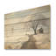 «Wind Turbines Winter Scenery - Wind Turbines», panneau mural en bois sur bois de pin naturel-101409444