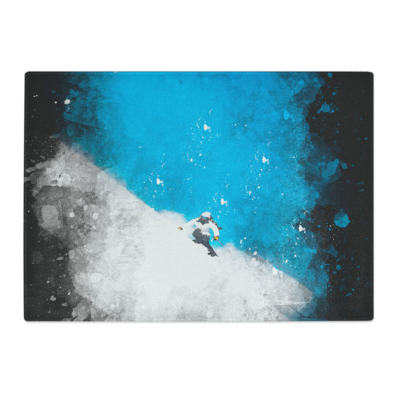 Skiing Vol.1 Paint Splash Chopping Board, 20cm W x 28.5cm L